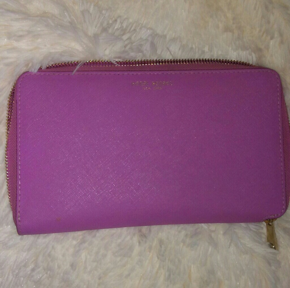 Henri Bendel Purple Wallet with Gold Accents
